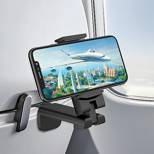 Airplane Travel Phone Holder Mount – Universal 360-degree rotating phone stand for hands-free use on flights, desks, and more, with compact, durable design and secure mounting