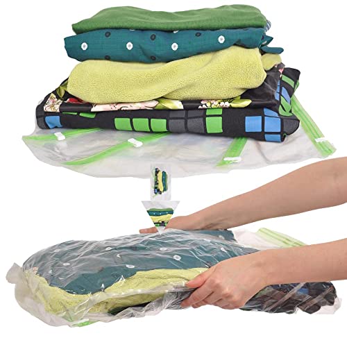 8-pack Chestnut roll-up space saver bags for travel and storage – no vacuum needed, ideal for compressing clothes and maximizing luggage space