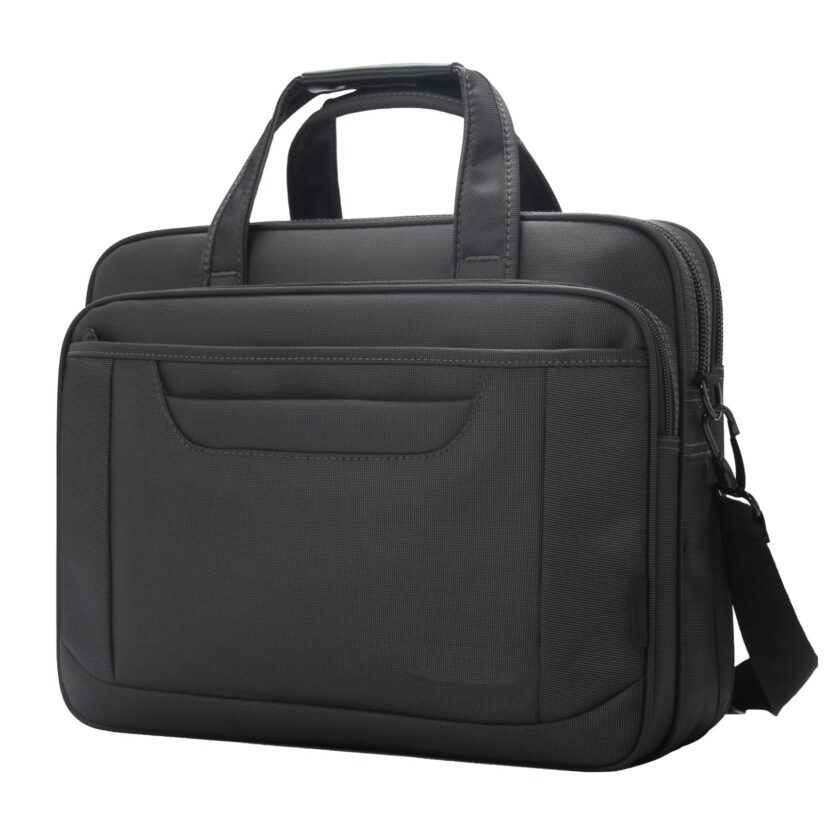 Stylish Laptop Briefcase for Men and Women - Water-resistant 15.6 Inch Messenger Bag with Adjustable Shoulder Strap, Trolley Strap