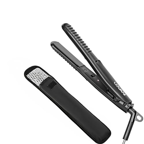 Compact Mini Flat Iron with Nano Titanium plates and dual voltage, perfect for worldwide travel and quick styling.