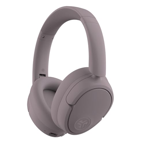 JLab JBuds Lux ANC Wireless Headphones in mauve color, showcasing hybrid noise canceling and customizable sound features