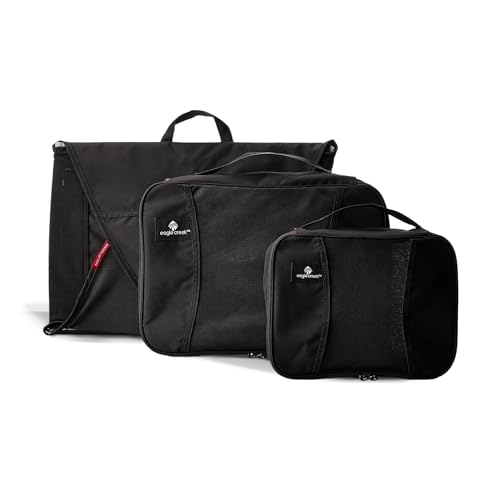 Eagle Creek Pack-It Original Starter Set featuring durable, water-resistant packing cubes and a folding garment bag for travel organization, designed to keep your belongings neat and tidy.