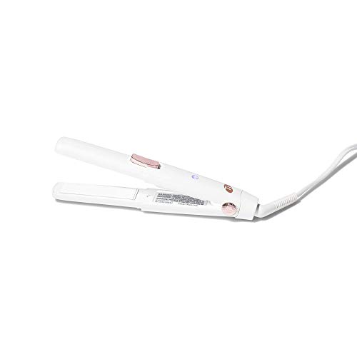 Compact T3 SinglePass Flat Iron with ceramic plates and travel cap, ideal for on-the-go styling and travel