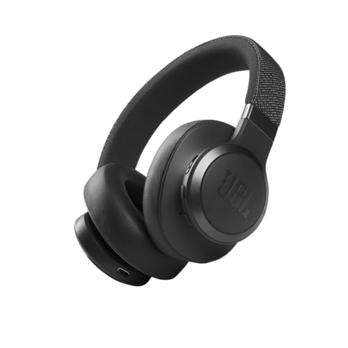 JBL Live 660NC Wireless Over-Ear Headphones in Black, featuring adaptive noise cancellation