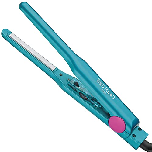 Compact Bed Head Pixie 1/2-Inch Straightener with ceramic tourmaline plates for short hair and bangs, heats up in 30 seconds