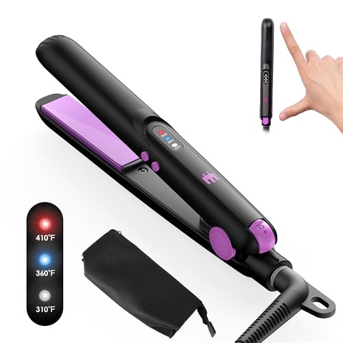 Elilier Mini Ceramic Flat Iron: A portable 0.7-inch hair straightener designed for short hair