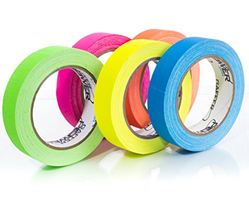 5-Pack Heavy-Duty Fluorescent Gaffer Tape - Easy to tear, no residue, and perfect for DIY projects and securing cables