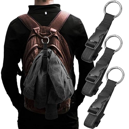 Haojiaho 3 Pcs Add a Bag Luggage Straps in black, designed for attaching jackets and extra bags to suitcases for hands-free travel