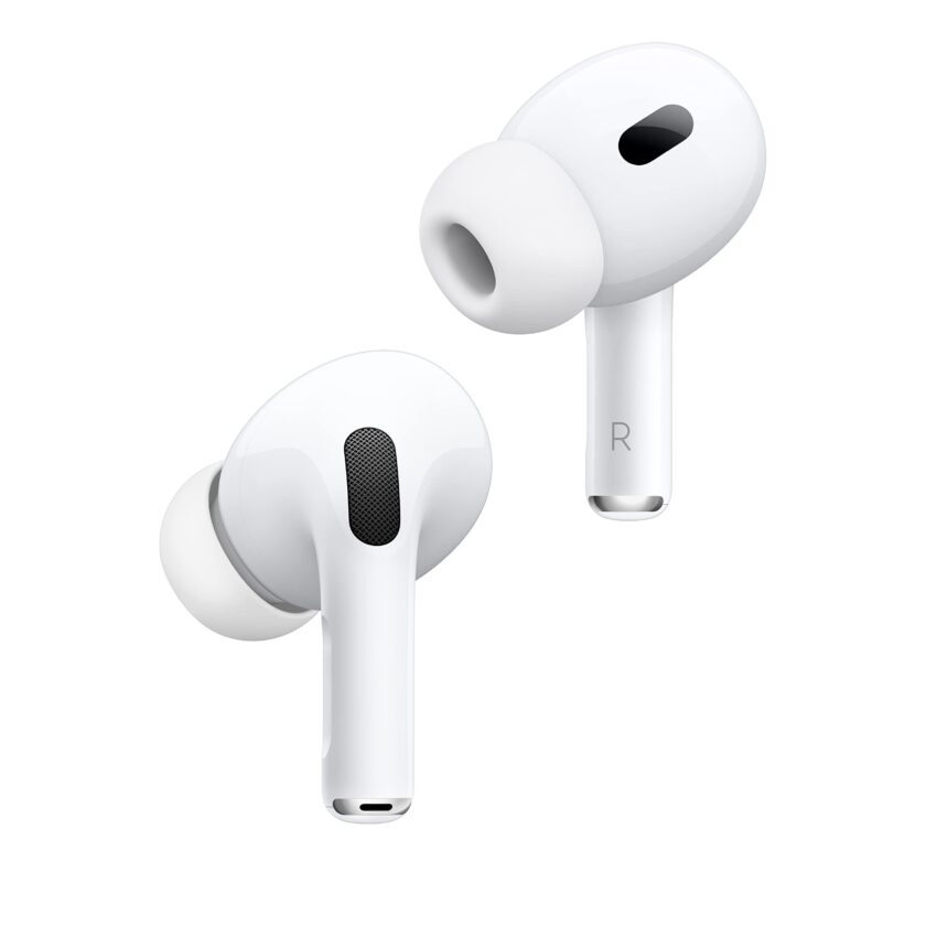Apple AirPods Pro 2: Advanced wireless earbuds featuring active noise cancellation, personalized spatial audio, and a sleek design