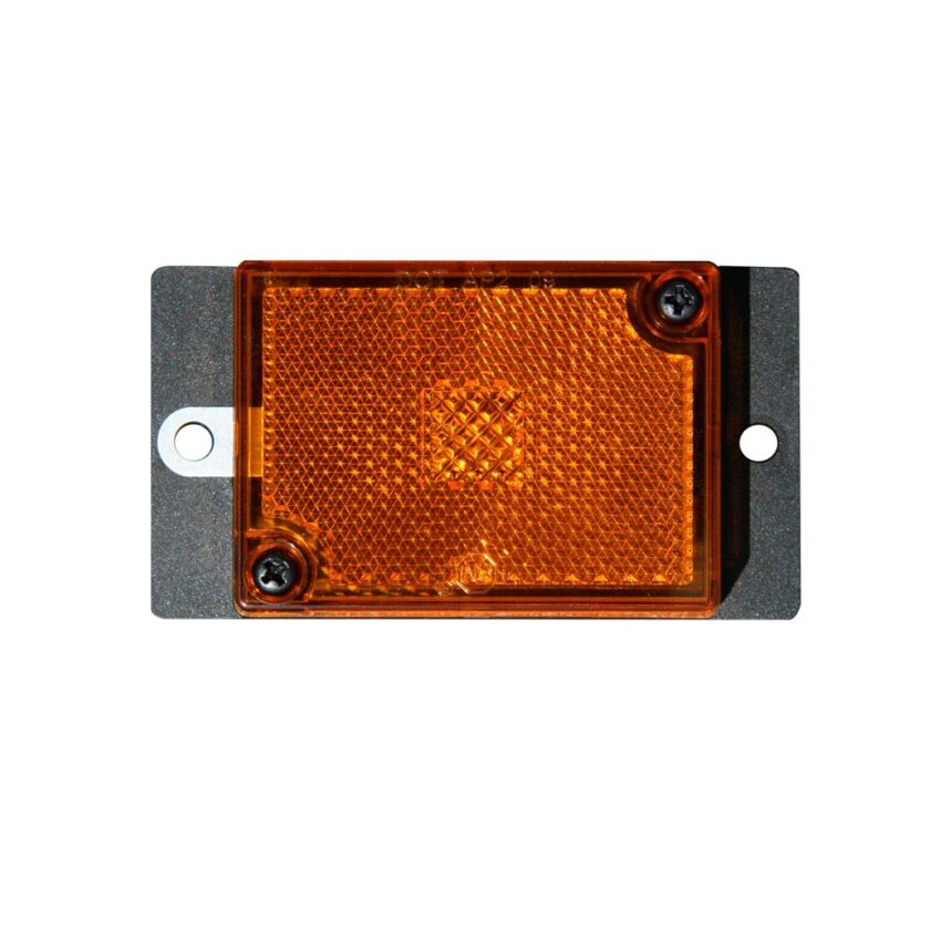 Black surface-mounted trailer marker light with amber illumination, providing essential side marking and clearance for improved trailer safety