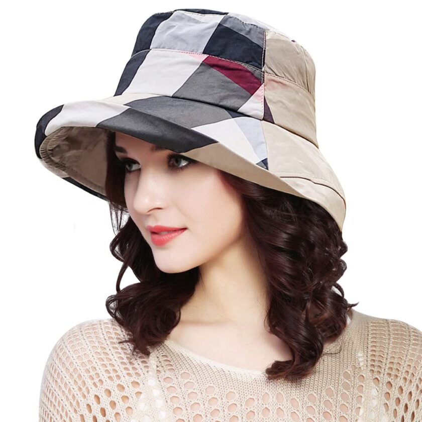 Stylish DOCILA Women's Summer Floppy Hat in Beige - Water-Resistant Bucket Cap with Large Brim for Sun Protection and Outdoor Activities