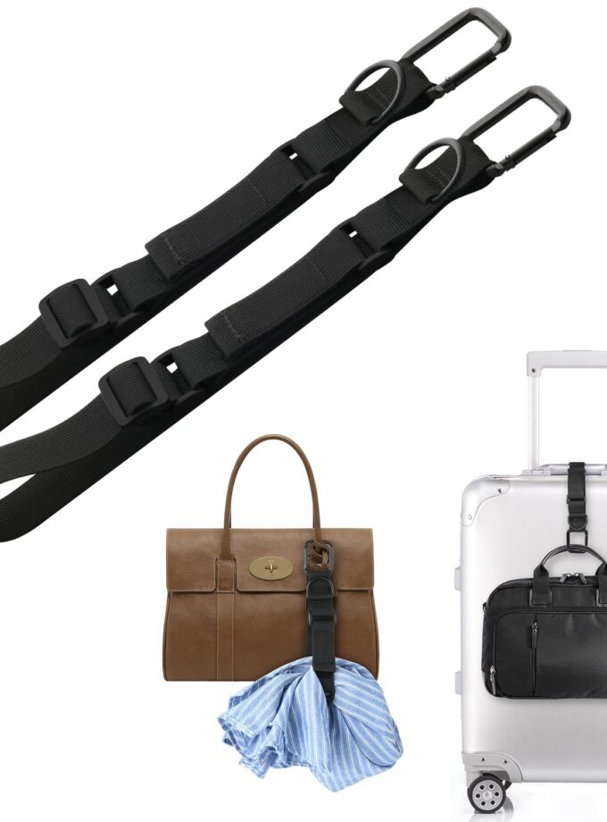 Cosmos Add-a-Bag Strap - Two adjustable black luggage straps designed to attach extra bags and jackets for convenient hands-free travel