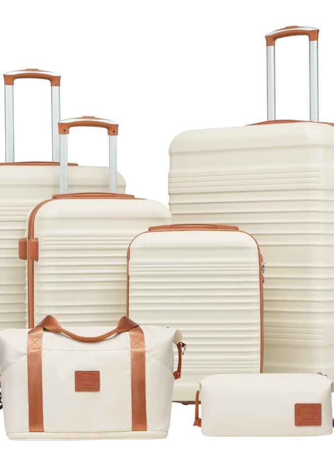 Coolife 6-Piece Hardside Luggage Set with TSA lock and spinner wheels, perfect for versatile travel needs.