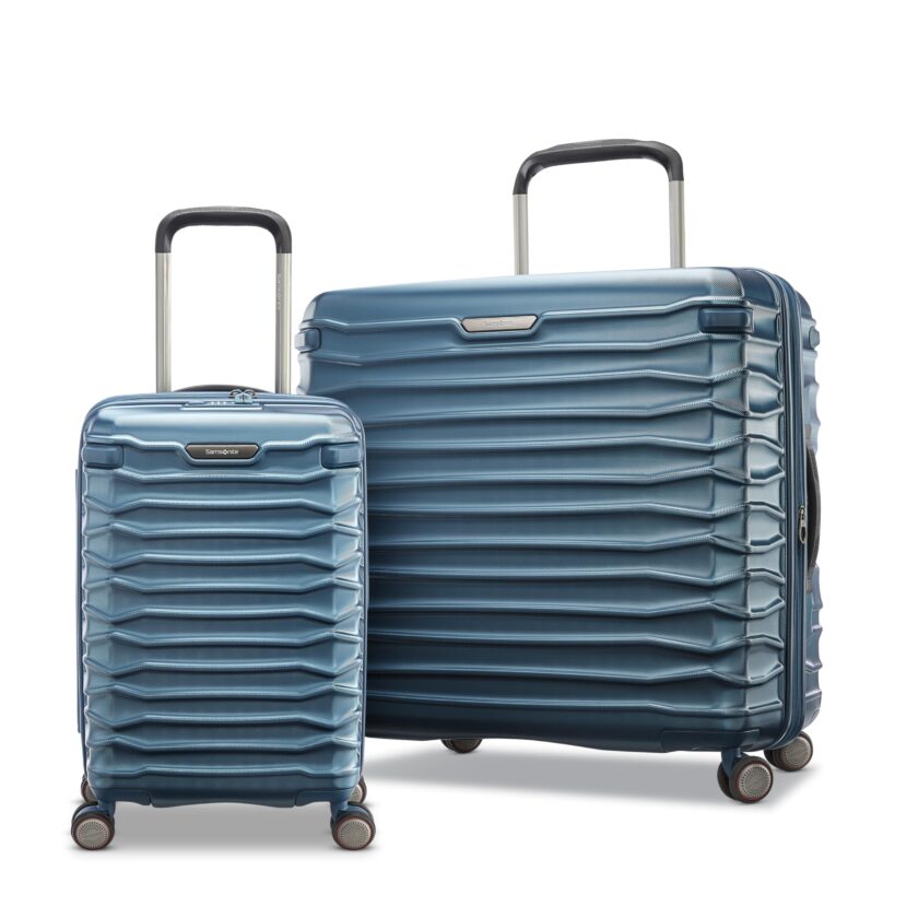 Samsonite Stryde 2 Hardside Expandable Luggage Set in Deep Teal with Tru-Trac spinner wheels and RightHeight pull system.