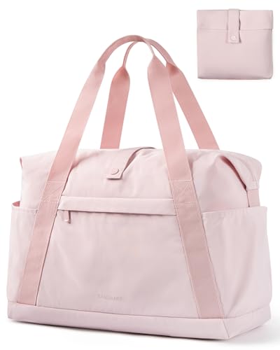 Foldable BAGSMART 23L Travel Tote with multiple compartments, designed to fit Spirit Airlines' personal item size requirements