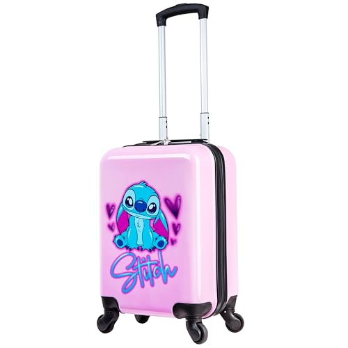 Disney Stitch Hard Shell Suitcase Set with colorful design and wheels for easy travel