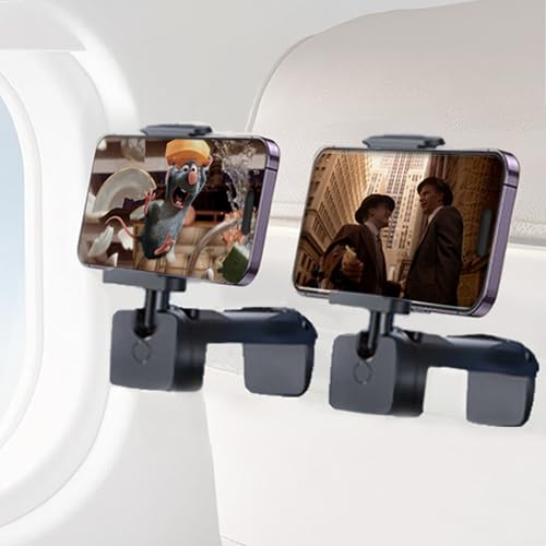 2-Pack Airplane Phone Holder, a versatile hands-free accessory for travel, featuring adjustable angles for comfortable viewing