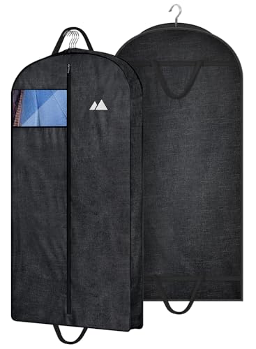 43" Heavy Duty Garment Bag for suits, coats, and jackets with monogrammed Oxford fabric, water-resistant, and see-through window