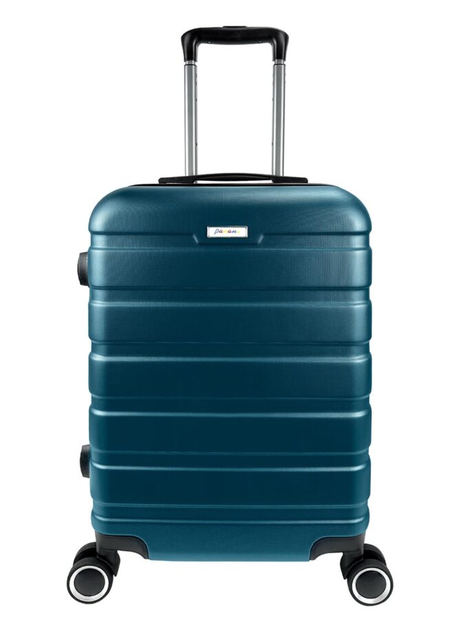 Panana 20 Inch Small Cabin Luggage in Teal with 4 swivel wheels, perfect for lightweight and secure travel