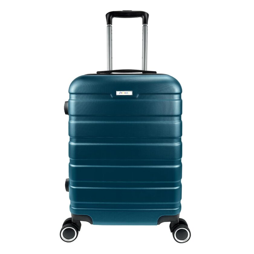 Panana 20 Inch Small Cabin Luggage in Teal with 4 swivel wheels, perfect for lightweight and secure travel
