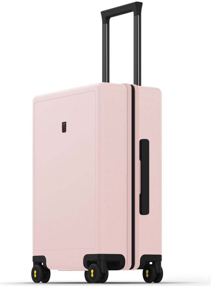 LEVEL8 20-Inch Pink Carry-On Luggage: Lightweight, stylish, and TSA-approved with spinner wheels and durable hardshell design