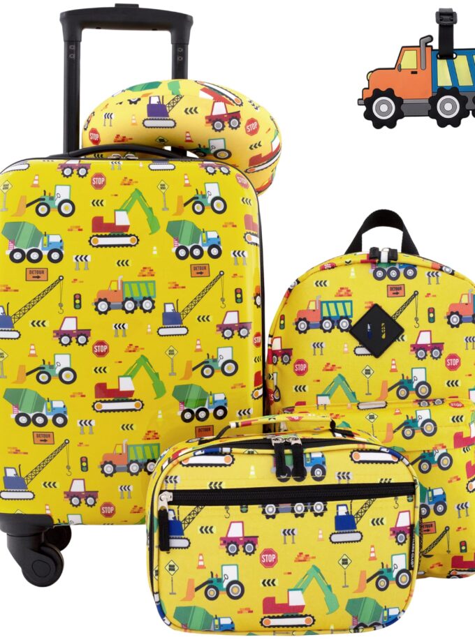 Travelers Club 5 Piece Kids' Luggage Set featuring colorful Cars theme - Perfect for young travelers