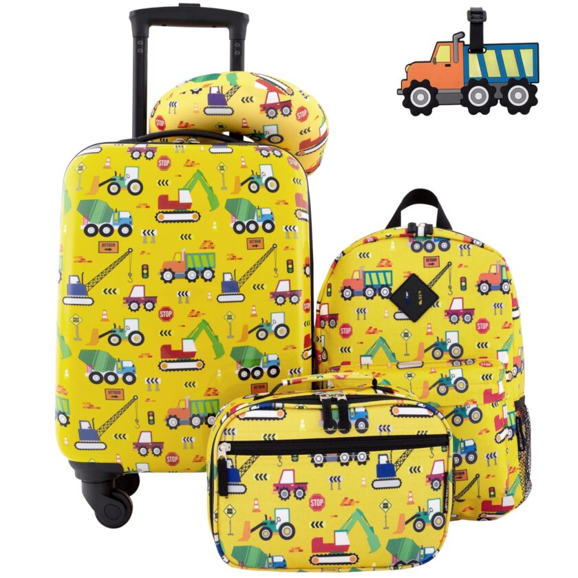 Travelers Club 5 Piece Kids' Luggage Set featuring colorful Cars theme - Perfect for young travelers