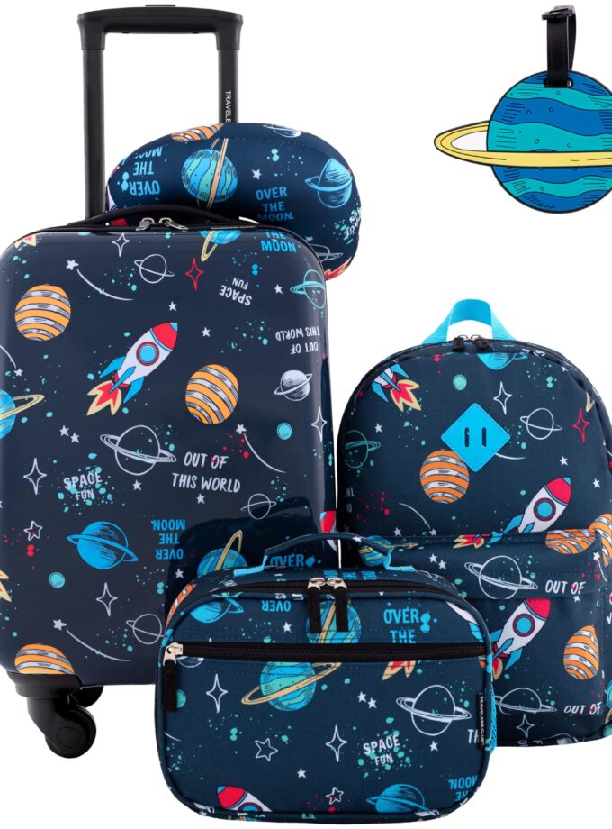 Colorful Travelers Club Kids 5-Piece Luggage Set - Perfect for Young Adventurers