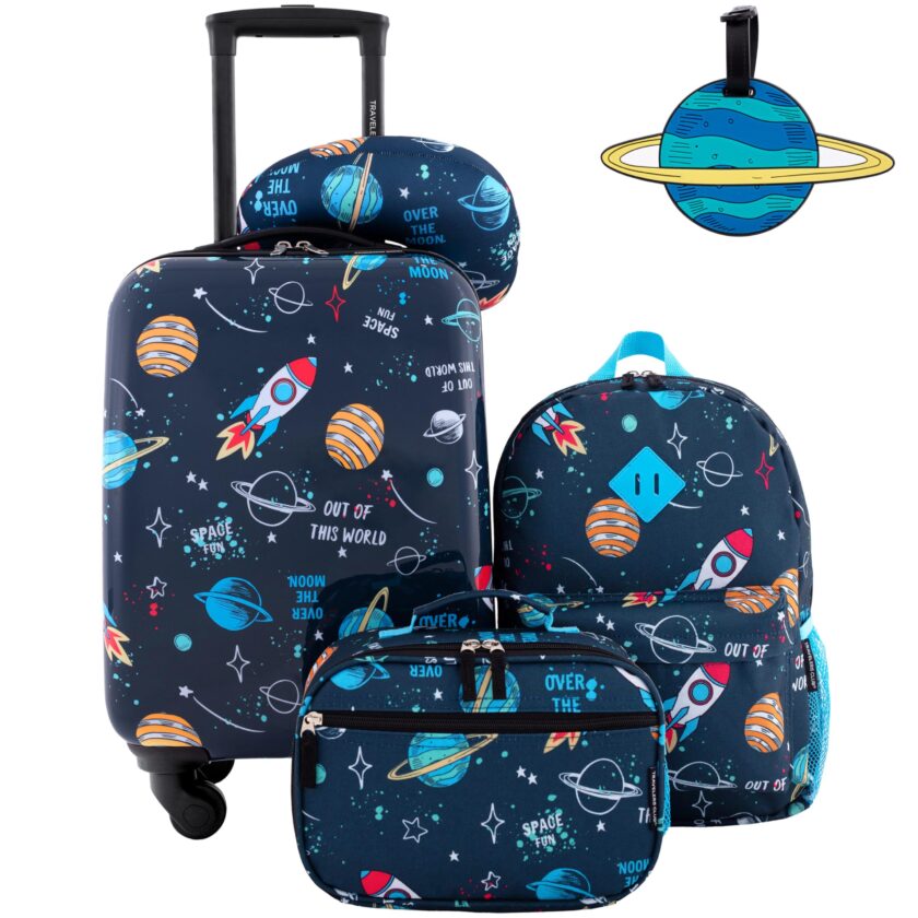 Colorful Travelers Club Kids 5-Piece Luggage Set - Perfect for Young Adventurers